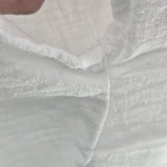 White Embroidered V-Neck Gauze Blouse - Picture 8 of 13